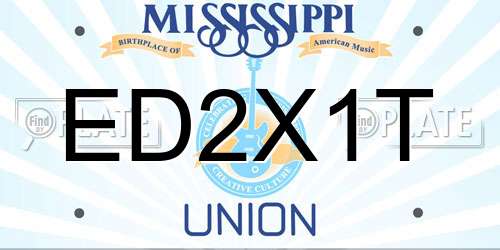 ED2X1T Mississippi License Plate