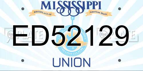 ED52129 Mississippi License Plate