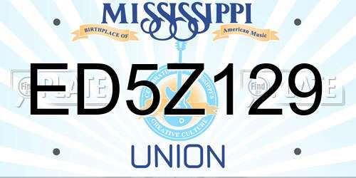 ED5Z129 Mississippi License Plate