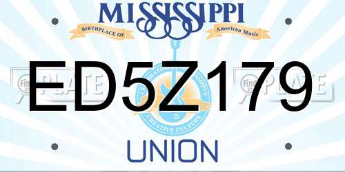 ED5Z179 Mississippi License Plate