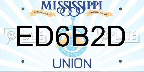 ED6B2D Mississippi License Plate
