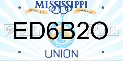ED6B2O Mississippi License Plate