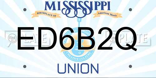 ED6B2Q Mississippi License Plate