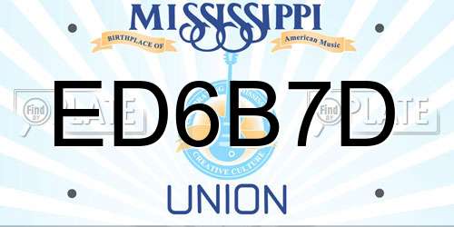 ED6B7D Mississippi License Plate