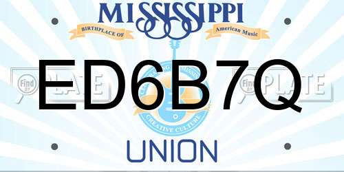 ED6B7Q Mississippi License Plate