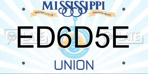 ED6D5E Mississippi License Plate
