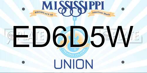 ED6D5W Mississippi License Plate