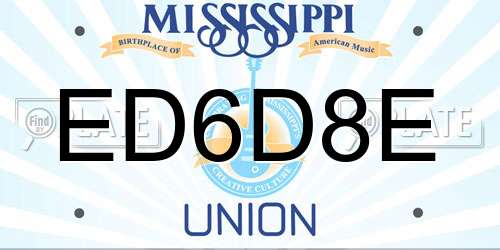 ED6D8E Mississippi License Plate