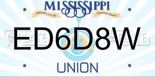 ED6D8W Mississippi License Plate