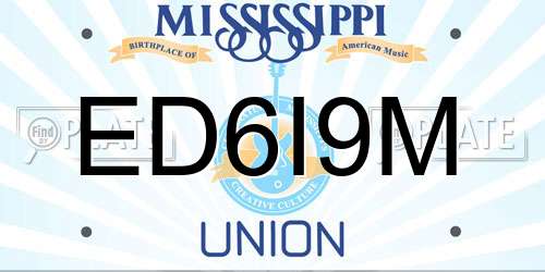 ED6I9M Mississippi License Plate