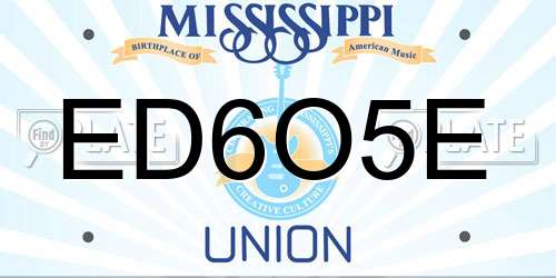 ED6O5E Mississippi License Plate