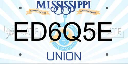 ED6Q5E Mississippi License Plate