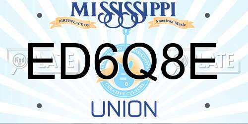 ED6Q8E Mississippi License Plate