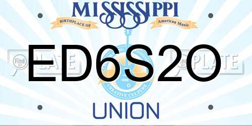 ED6S2O Mississippi License Plate
