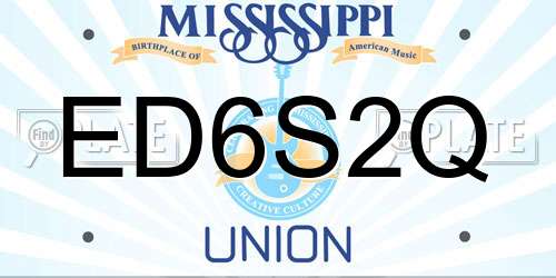 ED6S2Q Mississippi License Plate