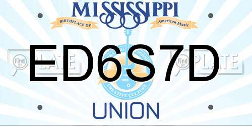 ED6S7D Mississippi License Plate