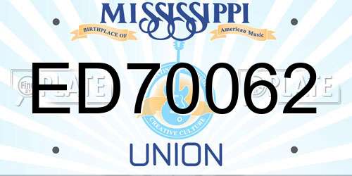 ED70062 Mississippi License Plate