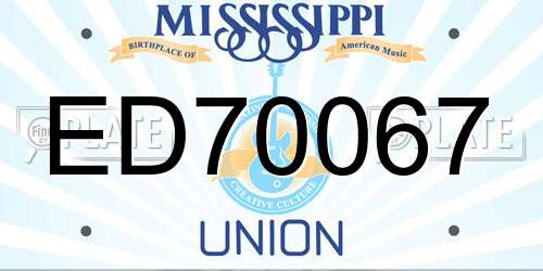 ED70067 Mississippi License Plate