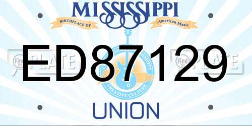 ED87129 Mississippi License Plate