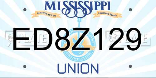 ED8Z129 Mississippi License Plate