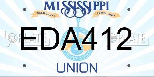 EDA412 Mississippi License Plate