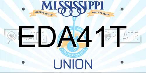 EDA41T Mississippi License Plate