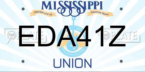 EDA41Z Mississippi License Plate