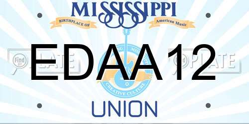 EDAA12 Mississippi License Plate