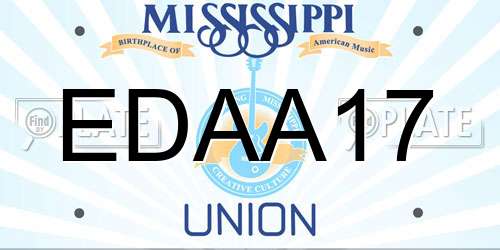 EDAA17 Mississippi License Plate