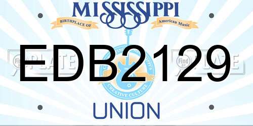 EDB2129 Mississippi License Plate