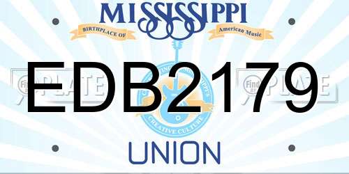 EDB2179 Mississippi License Plate