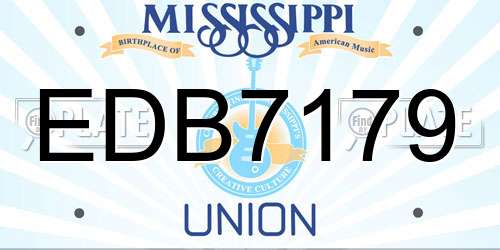 EDB7179 Mississippi License Plate
