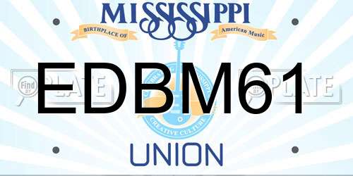 EDBM61 Mississippi License Plate