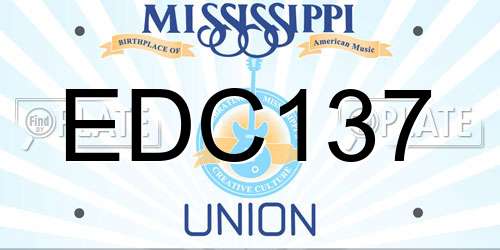 EDC137 Mississippi License Plate