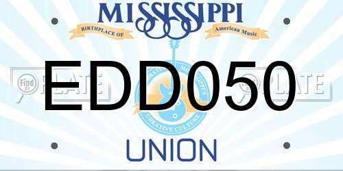 EDD050 Mississippi License Plate
