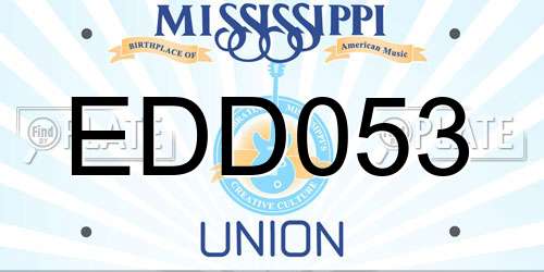 EDD053 Mississippi License Plate