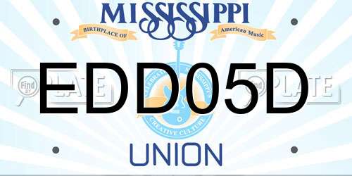 EDD05D Mississippi License Plate