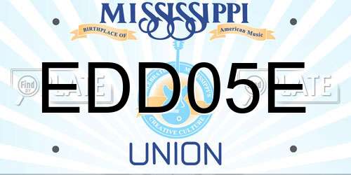 EDD05E Mississippi License Plate