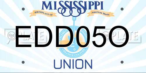 EDD05O Mississippi License Plate