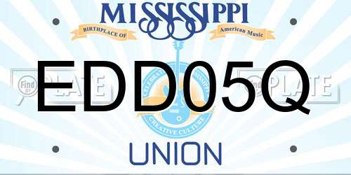 EDD05Q Mississippi License Plate