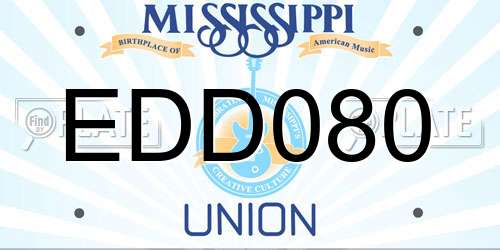 EDD080 Mississippi License Plate