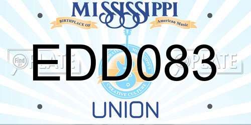 EDD083 Mississippi License Plate
