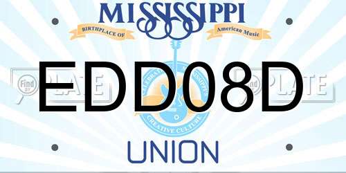 EDD08D Mississippi License Plate
