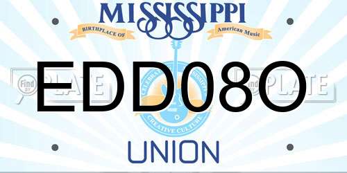 EDD08O Mississippi License Plate