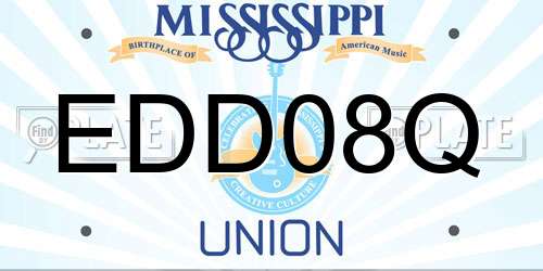 EDD08Q Mississippi License Plate