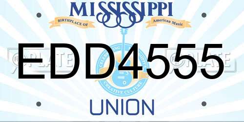 EDD4555 Mississippi License Plate