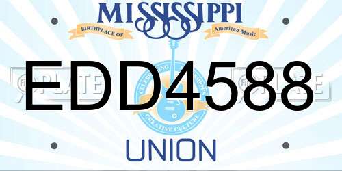 EDD4588 Mississippi License Plate