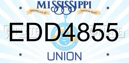 EDD4855 Mississippi License Plate