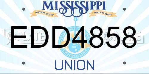 EDD4858 Mississippi License Plate