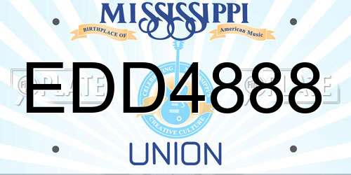 EDD4888 Mississippi License Plate